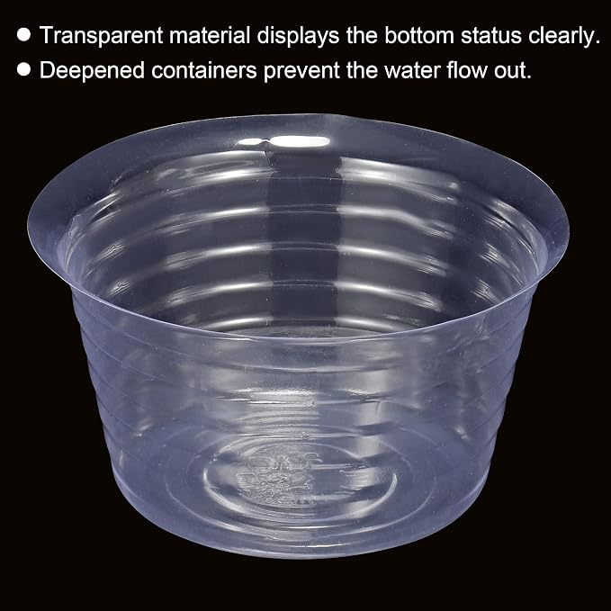 MECCANIXITY Plant Pot Saucer 6 Inch Plastic Round Flower Drip Tray for Indoor Outdoor, Clear Pack of 20