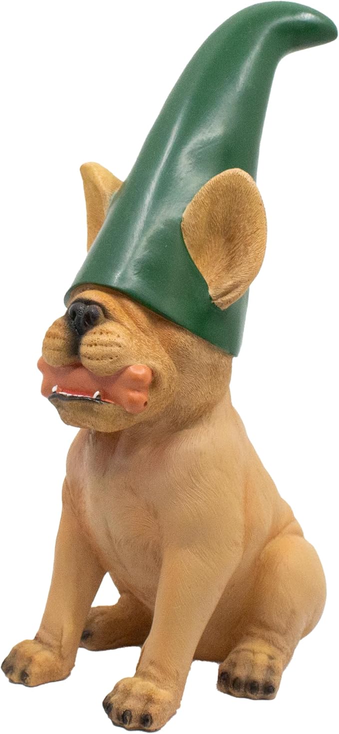 Frenchie Gnome - Beige Frenchie Statue | Cute French Bulldog Decor Garden Gnome