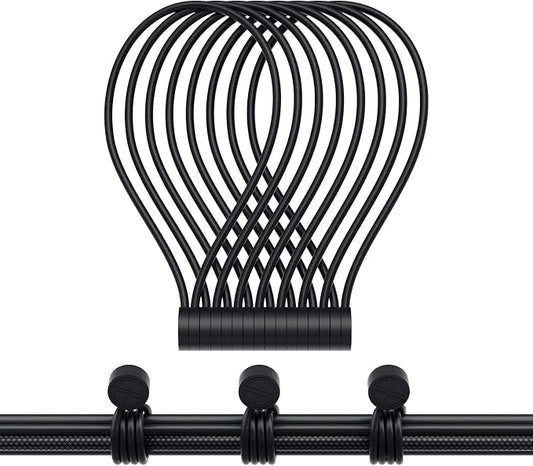 Magnetic Twist Ties, Reusable Silicone Cable Ties with Strong Magnet for Bundling and Organizing,Cord Wrap Clip Straps for Home or Office (Carbon Black-8 Packs)