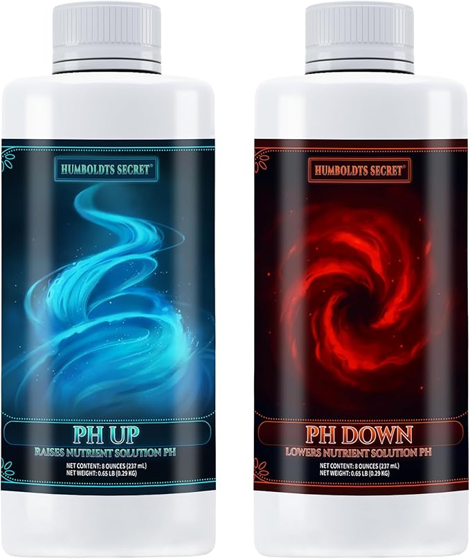 Humboldts Secret pH Up and pH Down Control Kit | Liquid Nutrient Solution Balancer for Plants | for Soil, Hydroponic, Coco, and DWC Systems | Supports Nutrient Absorption and Growth | 8 Ounce