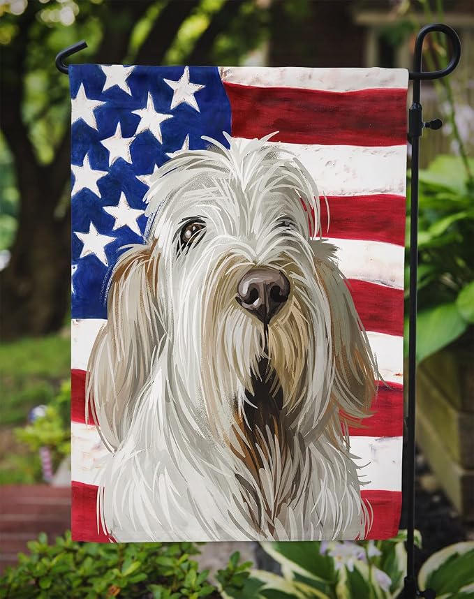 Caroline's Treasures CK6720GF Spinone Italiano Dog American Flag Garden Flag Mailbox Flag Decorative Yard Flag Banner Outside Patio Artwork Yard Flower Beds, Garden Size, Multicolor