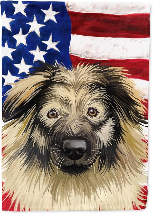 Caroline's Treasures CK6587GF Karst Shepherd American Flag Garden Flag Mailbox Flag Decorative Yard Flag Banner Outside Patio Artwork Yard Flower Beds, Garden Size, Multicolor