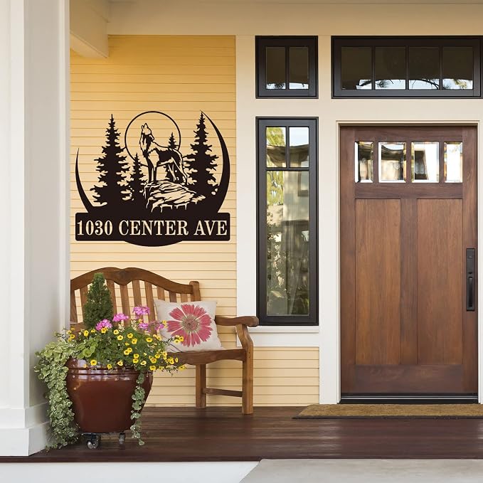 Personalized Address Sign, Personalized House Numbers, Custom Metal House Sign, Metal Address Sign, Custom House Number Sign, Address Plaques for House Numbers, House Number Plaque(C)