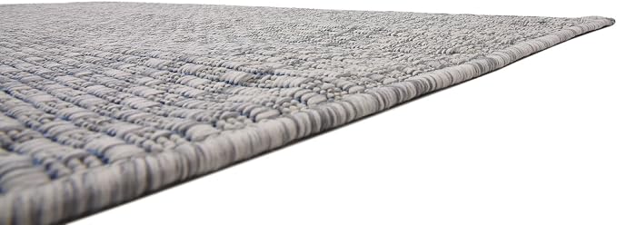 Unique Loom Collection Casual Transitional Solid Heathered Indoor/Outdoor Flatweave Area Rug (4' 1" x 6' 1" Rectangle, Light Gray/Ivory)