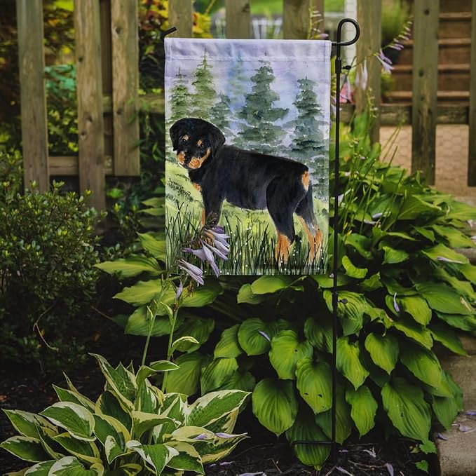 Caroline's Treasures SS8057GF Rottweiler Garden Flag Mailbox Flag Decorative Yard Flag Banner Outside Patio Artwork Yard Flower Beds, Garden Size, Multicolor