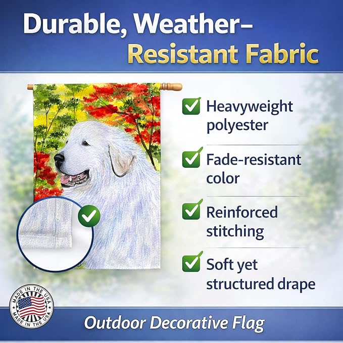 Caroline's Treasures SS8235CHF Great Pyrenees Flag Canvas, Large, Multicolor