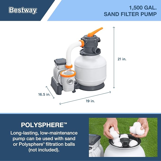 Bestway Power Steel 24' x 12' x 52" Above Ground Pool Set with Test Kit | Durable Rectangular Metal Frame Outdoor Backyard Pool - Sand Filter Pump, Ladder, Cover, and Test Kit Included