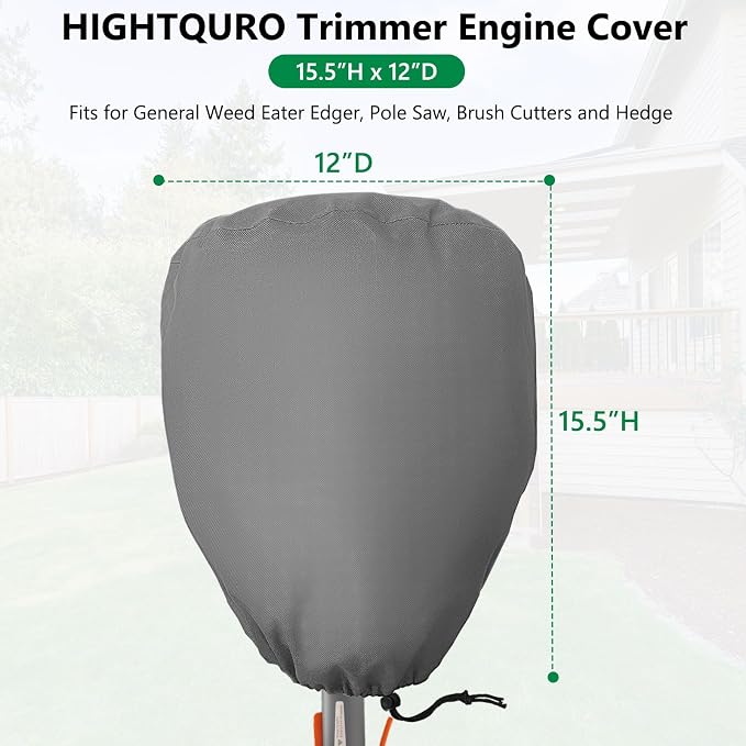 Trimmer Engine Cover,Heavy Duty Waterproof Trimmer Cover, Weed Eater Covers, Fits for General Weed Eater Edger, Pole Saw, Brush Cutters and Hedge,3 Pack,Grey