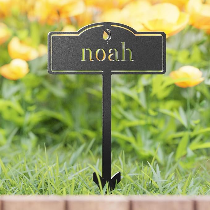 Garden Markers, 4 Pcs Customizable Plant Labels for Herb Garden & Vegetables, Metal Decorative Outdoor Stakes, Seed & Plant Markers for Farmhouse/Greenhouse