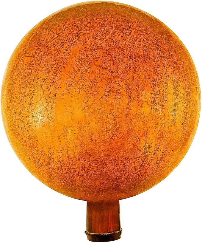 Achla Designs 12-Inch Crackle Gazing Globe Ball, Mandarin