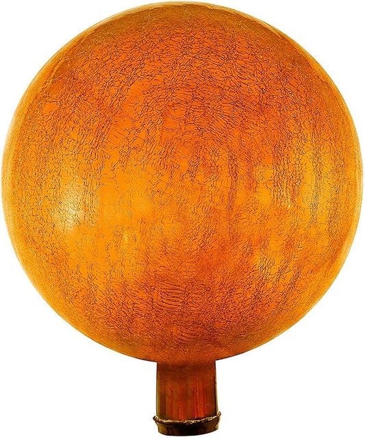 Achla Designs 12-Inch Crackle Gazing Globe Ball, Mandarin