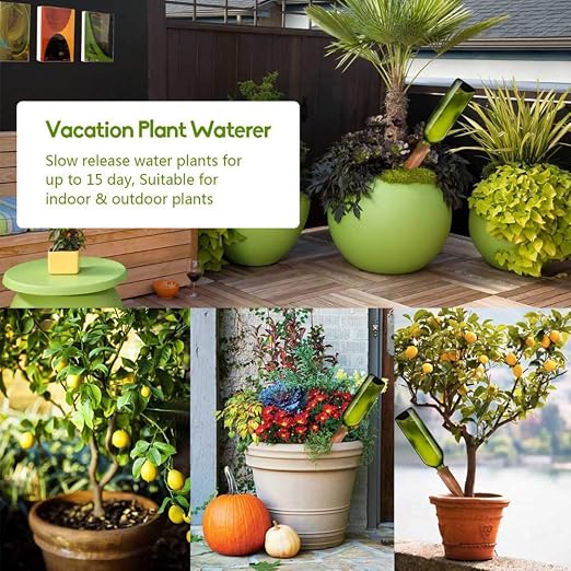 Terracotta Watering Spikes, 8 Pack Plant Watering Devices Self Watering Spikes Vacation Clay Watering Stakes Garden Plant Watering Globes for Indoor & Outdoor Plants