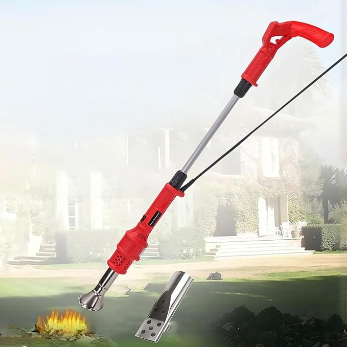 2000W Electric Weed Burner - 650℃ Thermal Weeder & BBQ Lighter W/2 Nozzles, 6ft Cord For Garden/Patio/Driveway (Flame & Hot Air Modes)