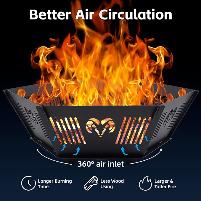 Portable Plug Fire Pit, 38.6"" Collapsible Fire Pit for Outdoor Wood Burning with Carry Bag, Folding Fire Pit for BBQ, Camping, Travel, Picnic, Backyard, Patio, black