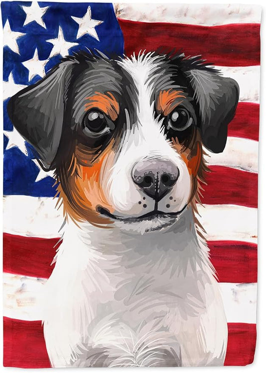 Caroline's Treasures CK6502CHF Danish-Swedish Farmdog American Flag House Flag Large Porch Sleeve Pole Decorative Outside Yard Banner Artwork Wall Hanging, Polyester, House Size, Multicolor