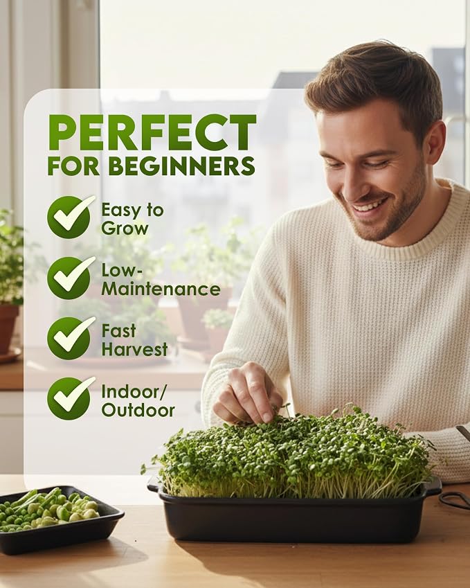 Nature Jim's Organic Broccoli Sprouting Seeds – Non-GMO, Rich in Sulforaphane, Fast-Growing Microgreen Seeds for Indoor/Outdoor Planting– Ideal Organic Sprouting Seed for Nutritious Gardening - 8oz