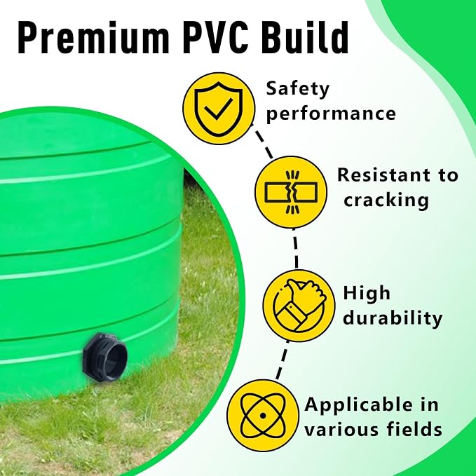 4 Inch PVC Bulkhead Fitting, PVC Bulkhead Fitting for Pools, Rain Barrels, Aquariums, Water Tank