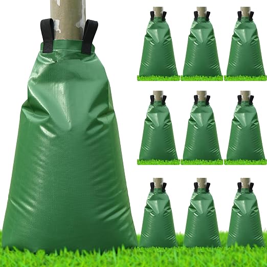 10 Pack Tree Watering Bags Slow Release:20 Gallon - Reusable & Premium PVC Water Bags - Slow Watering 6-8 Hours for Newly Planted or Established Trees in Hot Weather