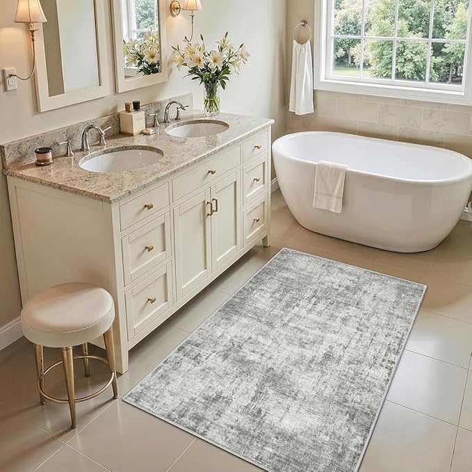 2x3 Area Rug Washable Abstract: Non Slip Throw Rugs for Entryway | Indoor Door Mat for Kitchen Soft Low Pile Thin Small Carpet for Hallway Bedroom Dining Room Home Office Decor