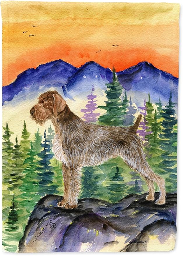 Caroline's Treasures SS8226GF German Wirehaired Pointer Garden Flag Mailbox Flag Decorative Yard Flag Banner Outside Patio Artwork Yard Flower Beds, Garden Size, Multicolor