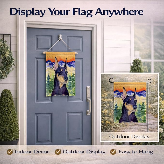 Caroline's Treasures SS8658GF Doberman Garden Flag Mailbox Flag Decorative Yard Flag Banner Outside Patio Artwork Yard Flower Beds, Garden Size, Multicolor