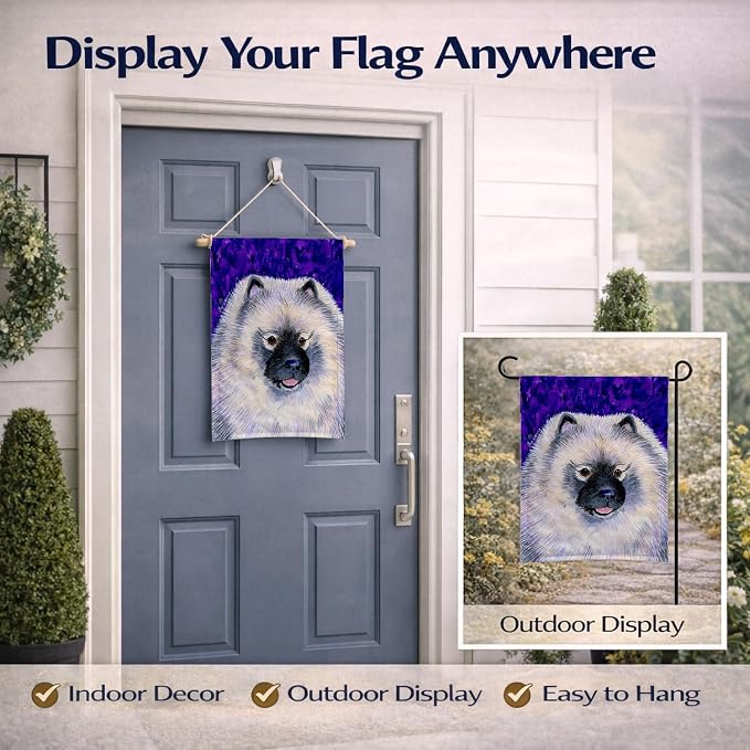 Caroline's Treasures SS8691GF Keeshond Garden Flag Mailbox Flag Decorative Yard Flag Banner Outside Patio Artwork Yard Flower Beds, Garden Size, Multicolor