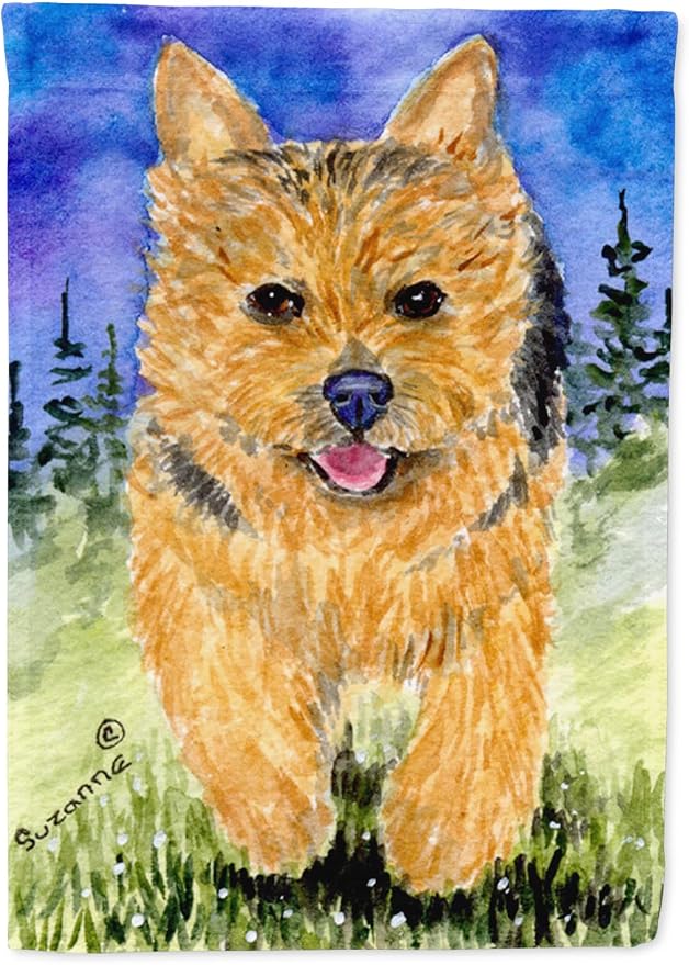 Caroline's Treasures SS8993GF Norwich Terrier Garden Flag Mailbox Flag Decorative Yard Flag Banner Outside Patio Artwork Yard Flower Beds, Garden Size, Multicolor