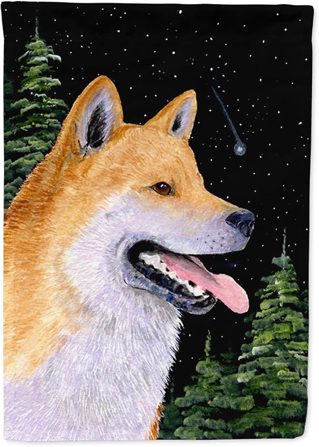 Caroline's Treasures SS8598GF Shiba Inu Garden Flag Mailbox Flag Decorative Yard Flag Banner Outside Patio Artwork Yard Flower Beds, Garden Size, Multicolor