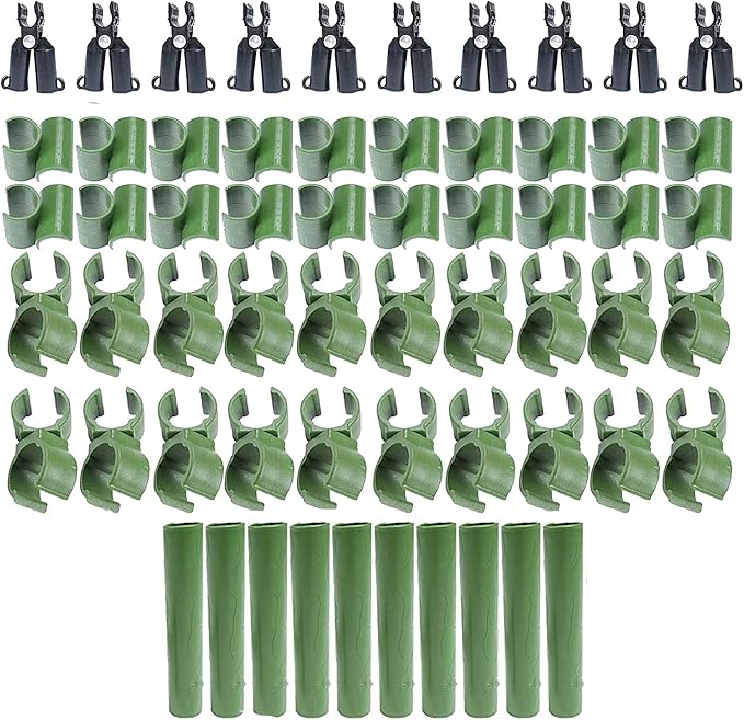 60pcs Adjustable Plant Trellis Connector Clip 3 Types Plant Stake Connectors Garden Tomato Sticks Clip for Plant Supports Climbing (11mm)