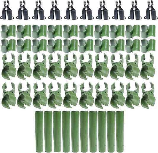 60pcs Adjustable Plant Trellis Connector Clip 3 Types Plant Stake Connectors Garden Tomato Sticks Clip for Plant Supports Climbing (16mm)