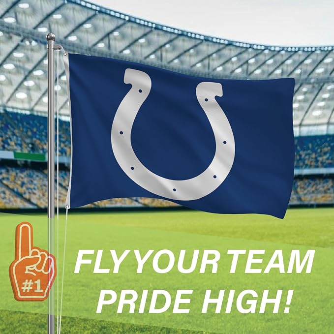 NFL Indianapolis Colts 3 x 5 Outdoor Durable House Flag with Grommets | Sport Team Flag & Banner | Indoor Wall Decor Flag for Room | Works with Flag Poles for Outside House