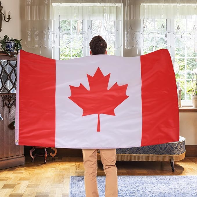 AhfuLife Canada Flag 3 x 5 Ft, Large Canadian Flags for Outside - Double Side with Brass Eyelets for Olympic Party Decorations, Bar Garden Street Decoration Indoor Outdoor
