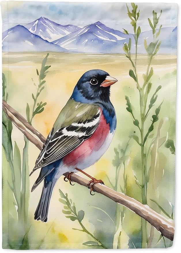 Caroline's Treasures Colorado Lark Bunting House Flag Large Porch Sleeve Pole Decorative Outside Yard Banner Artwork Wall Hanging, Polyester, House Size, Multicolor