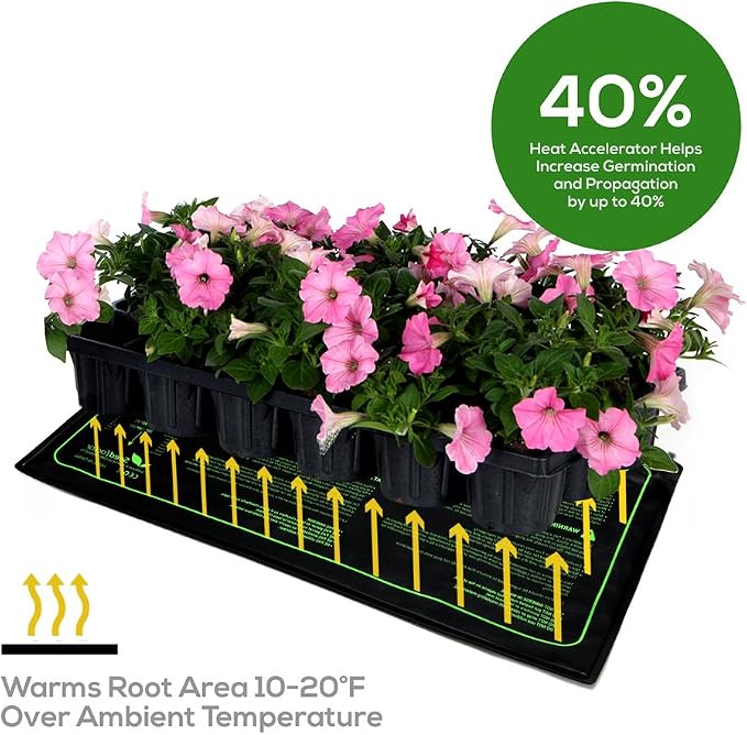 MET Certified 2 Pack Seedling Heat Mat, Seedfactor Waterproof Durable Germination Station Heat Mat, Warm Hydroponic Heating Pad for Indoor Home Gardening Seed Starter(10" X 20")