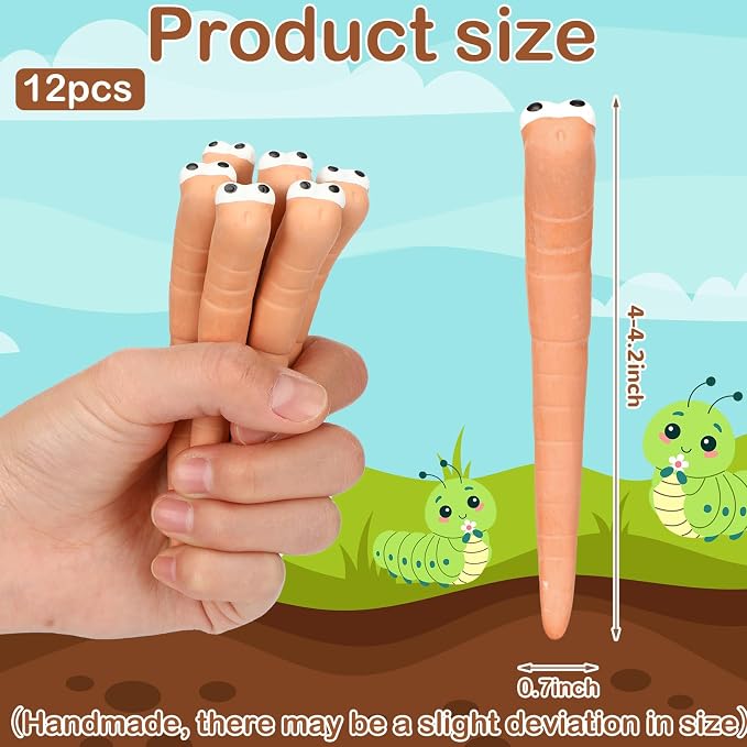 Relaxweex 12 Pcs Water Sensor Ceramic Worm The Potting Shed Worm Water Sensor Plant Decoration Moisture Monitor Gardening Houseplant Humidity Meter Fun Gardening Gift for Your Potted Plant (4 Inch)