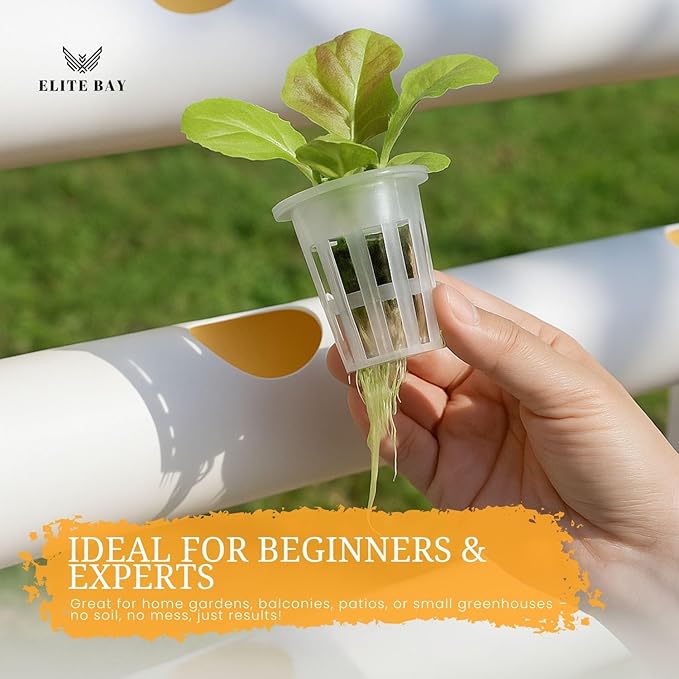 Hydroponic Plant Growing System 36 Pod– PVC Vertical Garden Kit | Sponges, AU/US Plug.