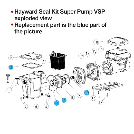 Pool Pump O-Ring Seal Repair Kit for Hayward Super Pumps SPX1600TRA SP1600Z2 SPX1600R SPX1600S SPX1600T (Regular, X, VSP Models)