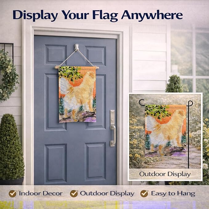 Caroline's Treasures SS8851GF Golden Retriever Garden Flag Mailbox Flag Decorative Yard Flag Banner Outside Patio Artwork Yard Flower Beds, Garden Size, Multicolor