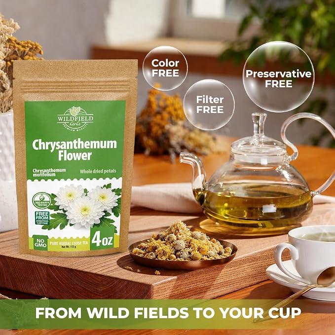4 oz. Chrysanthemum Flower Herbal Tea (Chrysanthemum Morifolium) - 113g Dried Chrysanthemum Petals Herb Té De Crisantemo