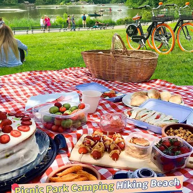 LRUUIDDE Extra Large Picnic Blanket Beach Blankets, Outdoor Foldable Waterproof Sand Mat for Beach Camping Hiking Travel Family Concerts Grass Park Music Festival Lawn Mats (Red, 80x80inch)