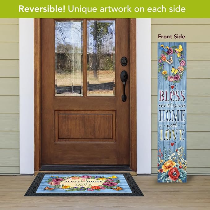 Briarwood Lane Spring Double Sided Reversible Pine Porch Leaner 47x9.5 Bless This Home For Spring Porch Leaner