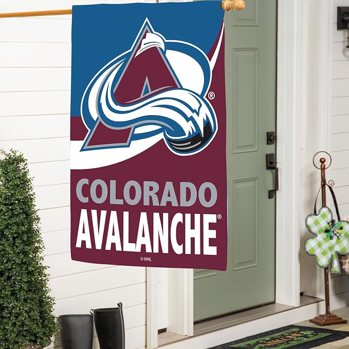 Team Sports America NHL Colorado Avalanche House Flag, 28 x 44, Double Sided Garden Flags for Outside, Outdoor Flags & Banners for Gardens Patio, Indoor Wall Decor Flag for Room