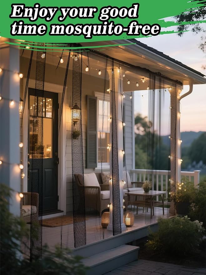 ANPHSIN 40x10ft Nearly Invisible Mosquito Net for Patio - Mesh Netting Screen for Outdoor Garden Porch Balcony, Protects Skin & Plants from Bugs, Birds, Black