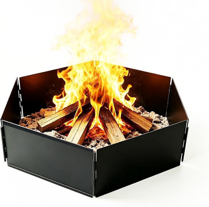 36 Inch Foldable Smokeless Fire Pit Ring, Heavy Duty Steel Fire Ring Liner Insert for Outdoor DIY Campfire Above or In-Ground, Anti-Rust Firepit for Backyard Camping Patio Bonfire