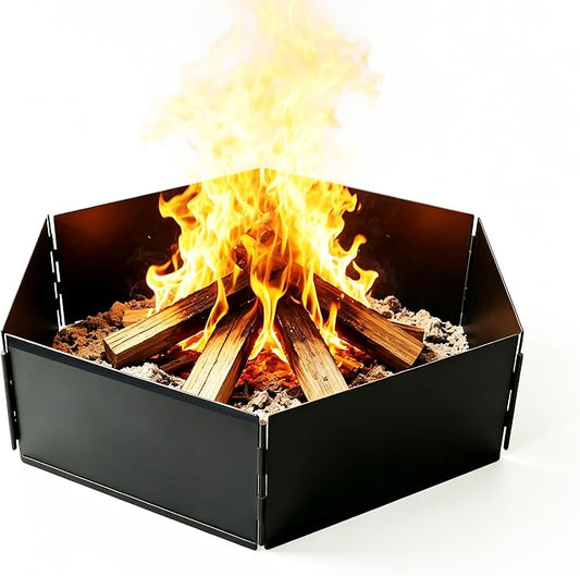 31 Inch Foldable Smokeless Fire Pit Ring, Heavy Duty Steel Fire Ring Liner Insert for Outdoor DIY Campfire Above or In-Ground, Anti-Rust Firepit for Backyard Camping Patio Bonfire