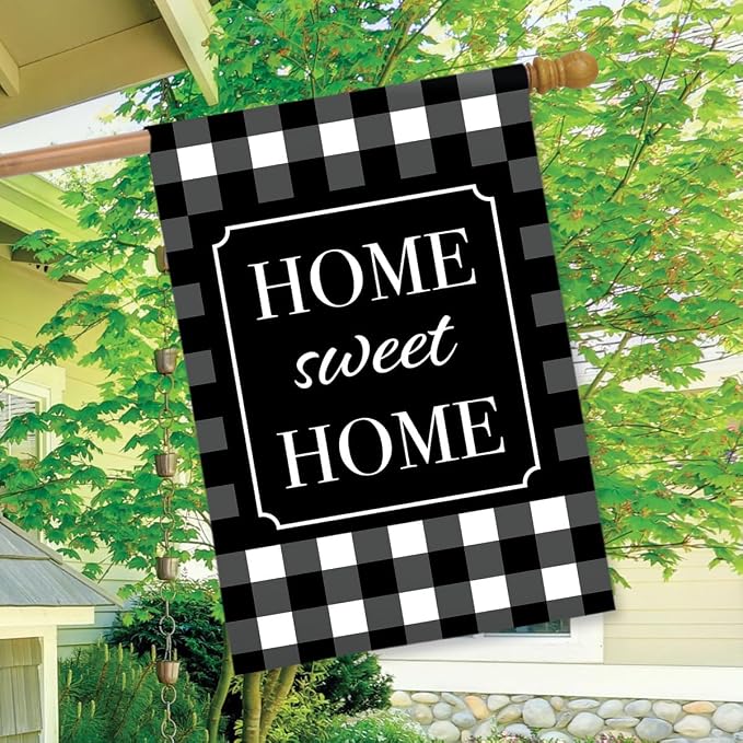 Briarwood Lane Home Sweet Home Checkered Spring House Flag