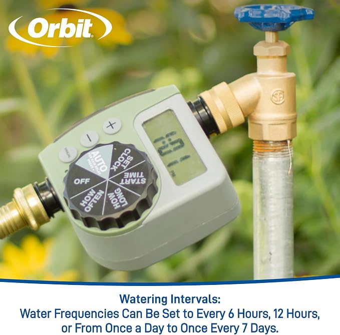 Orbit One Outlet Single-Dial Hose Faucet Timer - Easy Programmable - for Garden Watering System - LCD Hose Timer with Adjustable Watering Schedule - 62056, (Pack of 5)