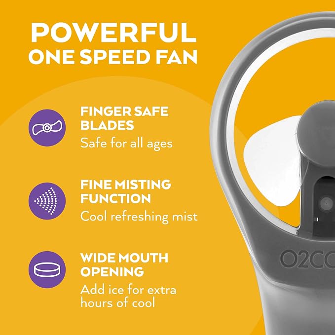 O2COOL Elite Water Misting Fan, Grey