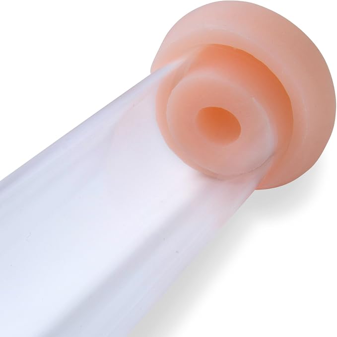 LeLuv Penis Pump Maxi Red Handle + Protected Gauge - Bundle with Clear Hose, Silicone Donut Seal - 12 inch Length x 2.75 inch Diameter Cylinder