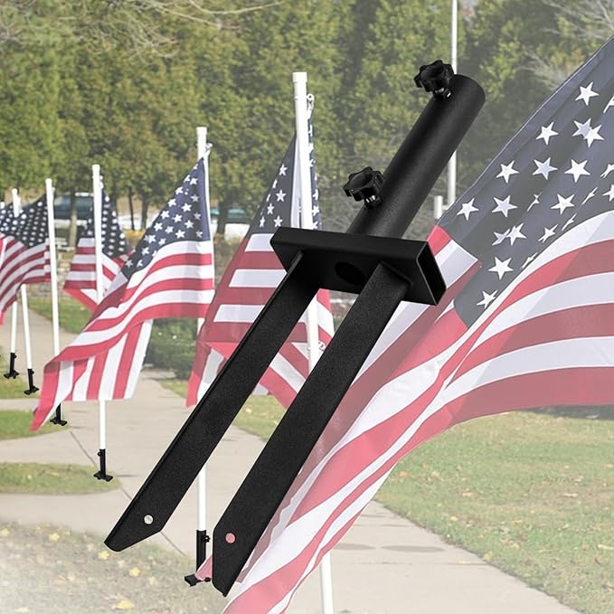 Flag Spike Ground Stake,Ground Spike Flag Pole Holder Metal Stakes for Ground, Feather Flag Base, Universal Light Stakes